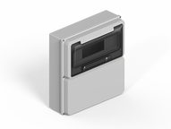 Caja IP65 p/12 polos DIN + un módulo ciego - gris